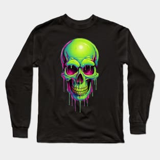 Neon Dripping Skull Long Sleeve T-Shirt